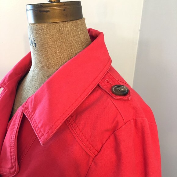 Vintage Gap Red Cotton Jacket, Double Breasted Pea Coat, Large, Y2K - Picture 10 of 13
